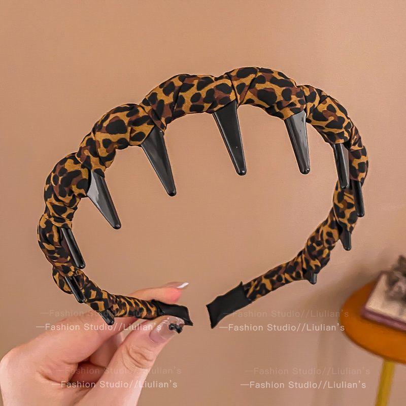 Vintage Leopardenmuster Damen 2025 Neues hohes Totenkopf-Haarband für den Alltag, zum Bügeln, Gesichtwaschen, als Haarspange_voghion.com