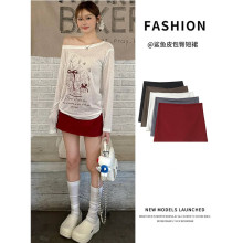 红色性感紧身包臀短裙女夏季薄修身高腰显瘦小个子辣妹纯欲半身裙