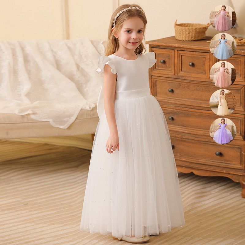 Cross-Border Girls' Tutu Skirt, Mesh Princess Skirt, Floral Children's Dress, Wedding Dress, Performance Skirt, Girls' Dress, Popular Style