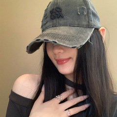 アメリカンレトロなリッピング野球帽女性の春夏の新しい多用途ひさしキャップ顔見せ小さな帽子