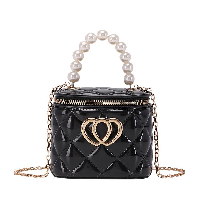 Moda mini bolso 2023 nuevo bolso de jalea de cubo de diamante doble bolso de amor decorado bolso de hombro de mujer