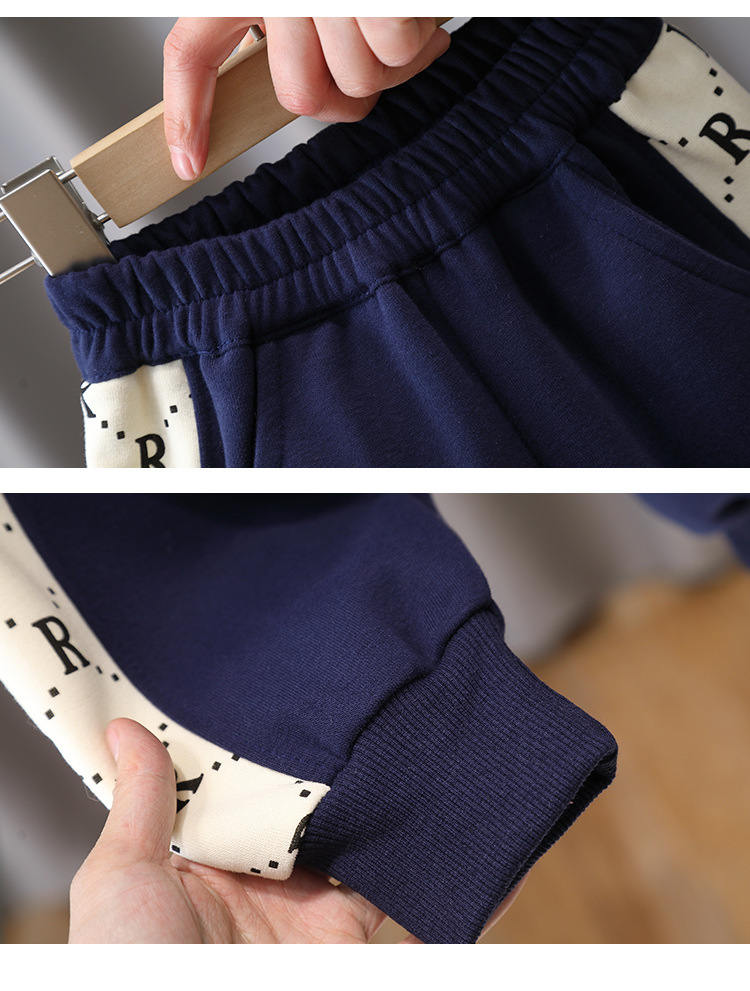 6156 traje deportivo para niños 2024 primavera y otoño nuevo estilo rufián guapo moda para bebés ropa de otoño marca de moda para niños de dos piezas image 5