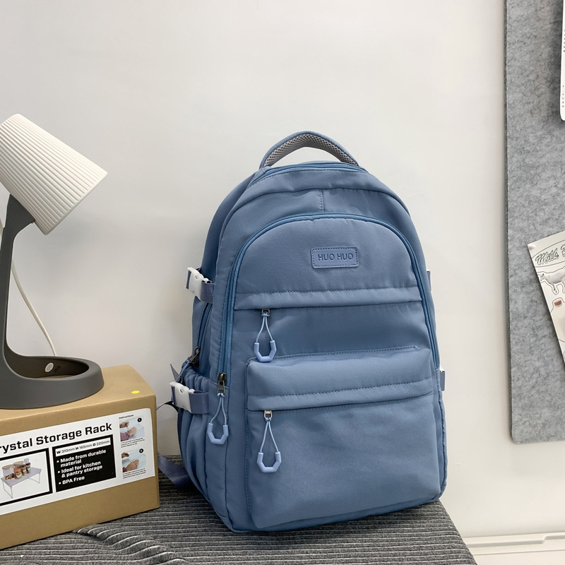 Cross-Border Popular Korean-Style Schoolbags for Middle and High School Students, Simple Solid Color Versatile Fashionable Backpacks, Burden-Reducing and Durable Schoolbags Cross-Border Popular Korean-Style Schoolbags for Middle and High School Students, Simple Solid Color Versatile Fashionable Backpacks, Burden-Reducing and Durable Schoolbags