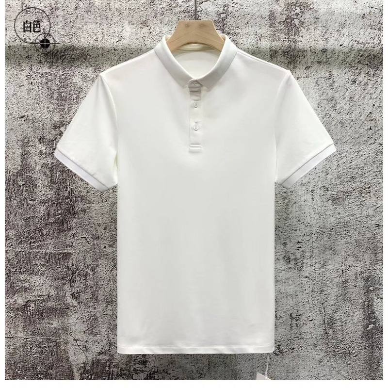 Camisa de Polo de manga corta de verano Camisa de Polo slim-Fit para hombre Camiseta de solapa de media manga de moda para hombre