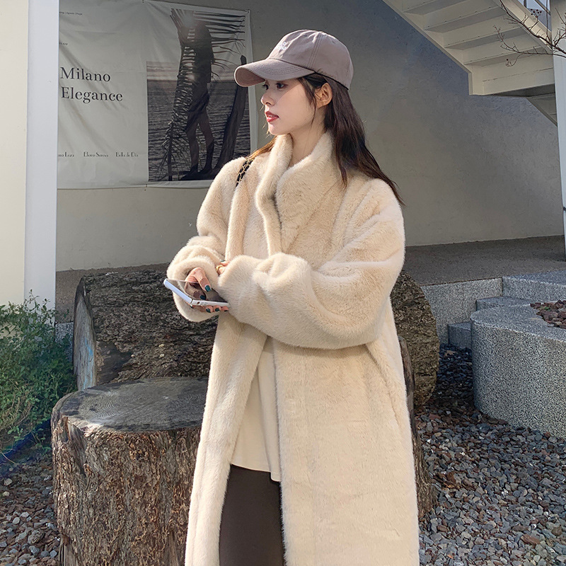 Winter long capacious velvet elegant jacket