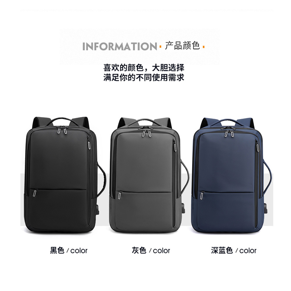 Nueva mochila de negocios de gran capacidad, resistente al agua, recargable, simple, elegante, bolso para computadora, mochila de viaje multifuncional