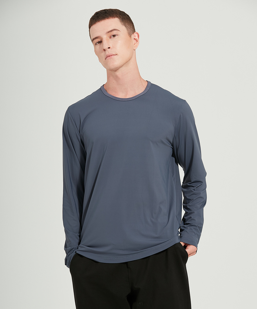 Men's Long sleeved The FundamentaI Sports Long sleeved T-shirt Autumn New High Elastic Speed Dry Round Neck Fitness_viptrois.com