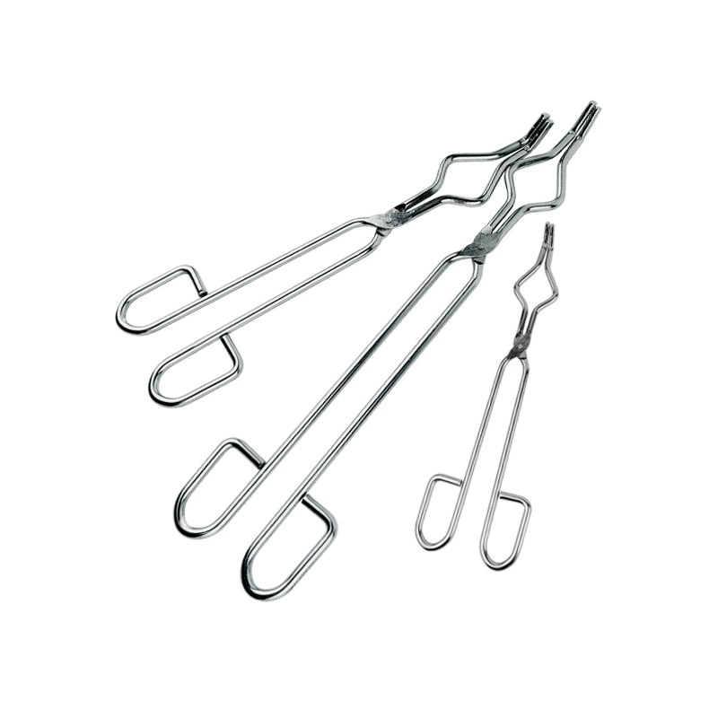 Тигельные щипцы Зажим для горелки Лабораторная длинная ручка круглая сталь хромированный зажим для тигля кроми муфельной печи Клещи Зажим для пепла
