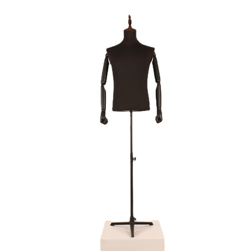 Model props, female black clothing store window display mannequin stand dummy black square base male model