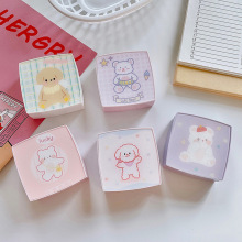 美瞳盒韩系可爱粉紫色ins卡通隐形眼镜伴侣盒便携护理盒伴侣盒