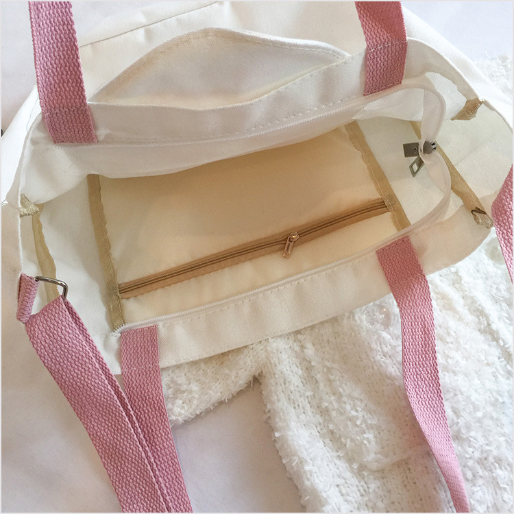 Cute Crossbody Large Capacity Canvas 2021 New Ins Japanese One Shoulder Women's Bag Cute Sister Portable Tote Bag display picture 15