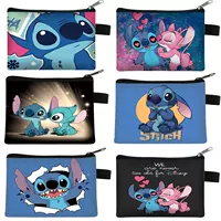 Симпатичный мультфильм Stitch короткий кошелек Stitch Детский кошелек кошелек зажим для монет Детская сумка для хранения ключей