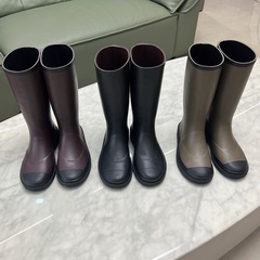 小香同項シームレスゴム雨靴ファッション外着耐摩耗騎士靴ゴム版小香同項女性ブーツ