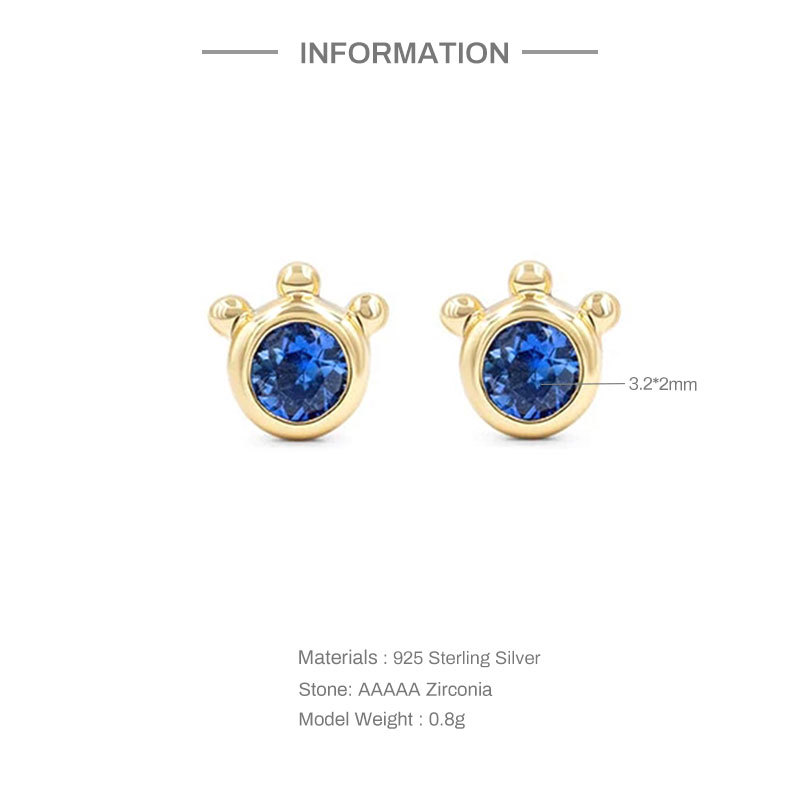 Fashion Geometric Sterling Silver Ear Studs Plating Zircon 925 Silver Earrings display picture 1