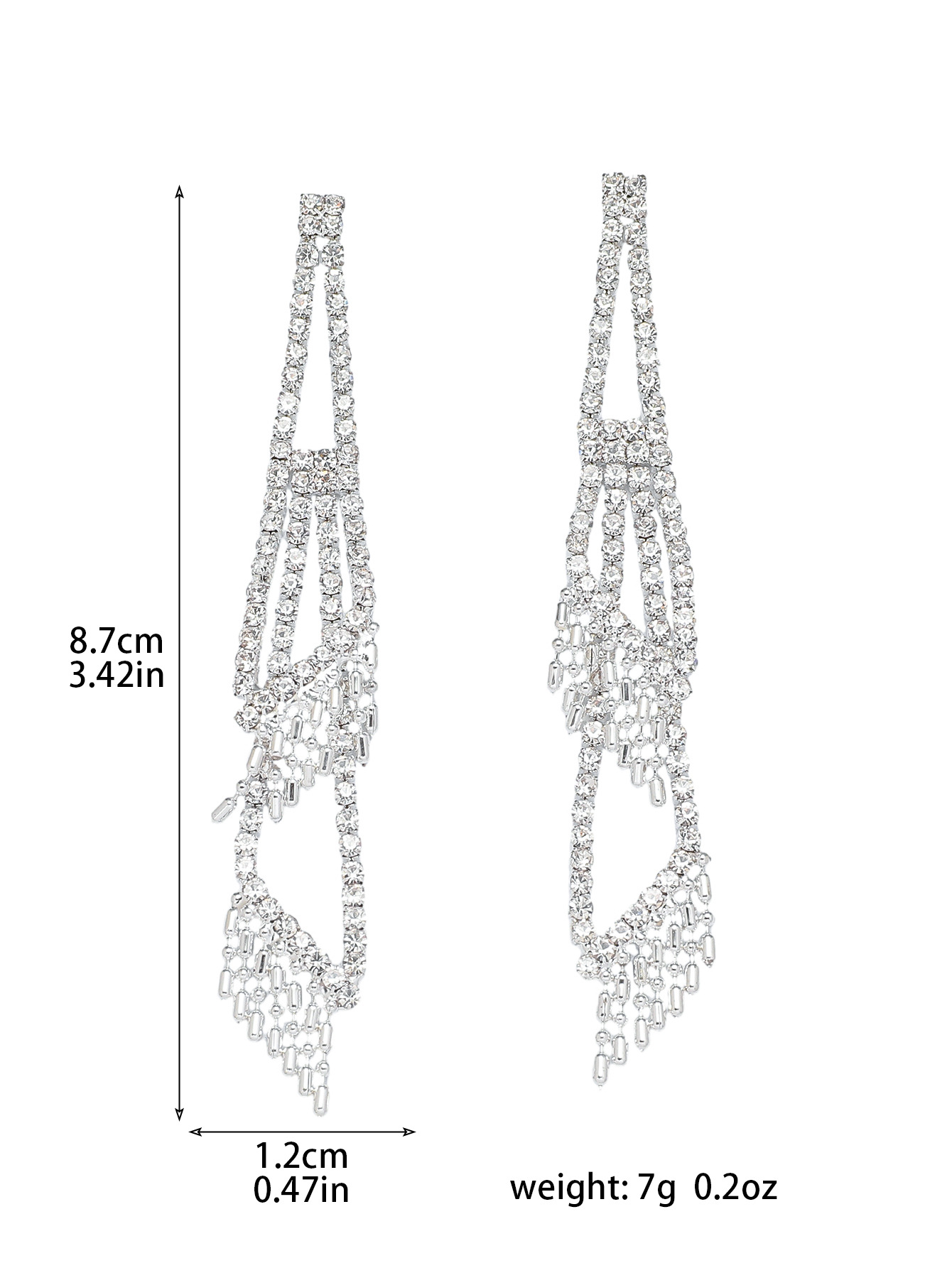 Drop Earrings, Earrings Classification 1 Pair Simple Style Shiny Geometric Rhinestone Drop Earrings