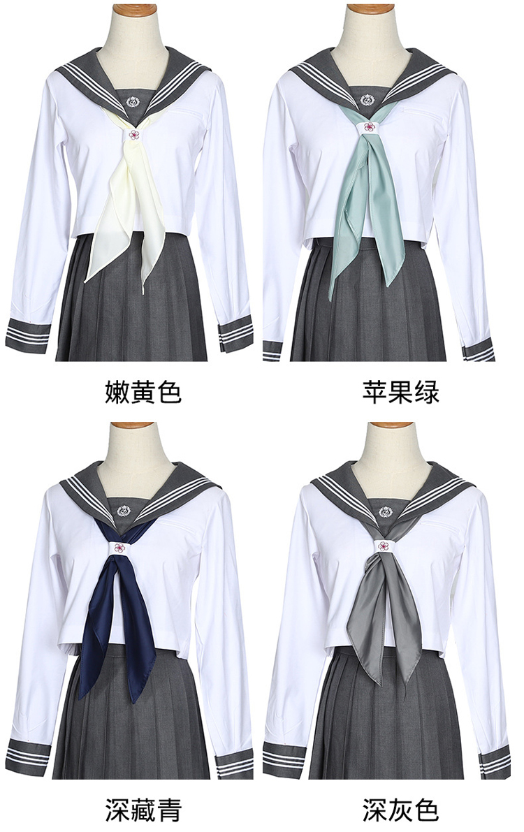 JK uniformes bufandas triangulares bufandas uniformes marineros bufandas universidades japonesas gran corbata marrón azul acuático