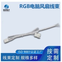 RGB风扇线束白色数据线编制2510-4P转2540-4P电脑网线连接线