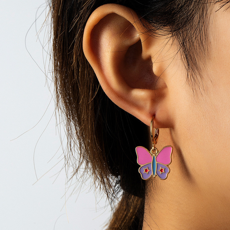 Korean Style Simple Butterfly Earrings Eardrops Women's Sweet Graceful Lovely Retro Stud Earrings Europe And America Cross Border Jewelry Wholesale display picture 2