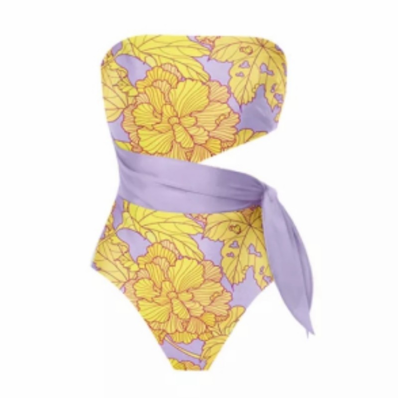 Regular Fit Fit Type Flower Pattern Women'S Gender Romantic Style Women's Romantic Flower 2 Piece Set Bikinis