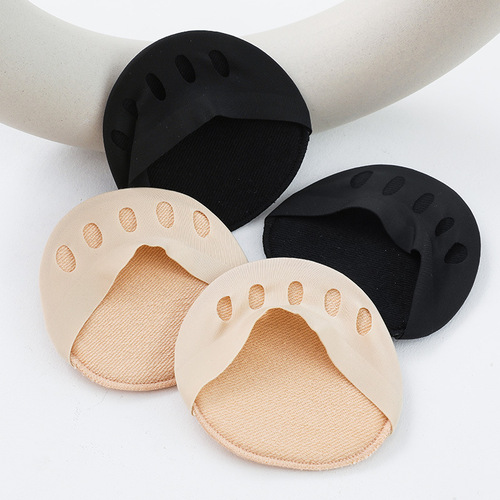 Summer ice silk five-finger socks, thin invisible foot socks, forefoot half-split toe socks, non-slip high-heeled socks, sweat-absorbent