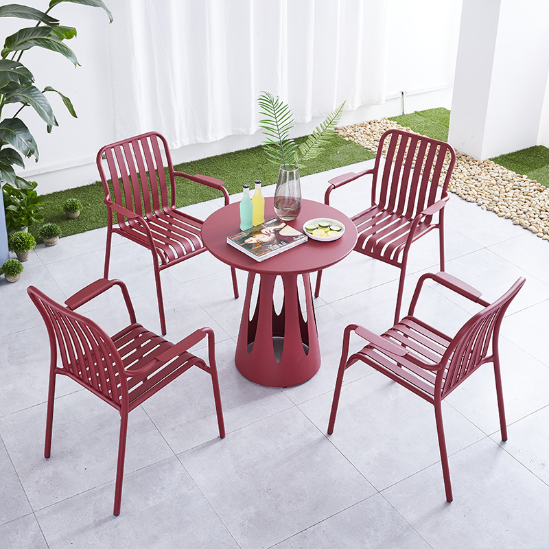 Mesa y silla al aire libre patio terraza al aire libre terraza villa jardín impermeable protección solar aleación de aluminio set mesa de té silla