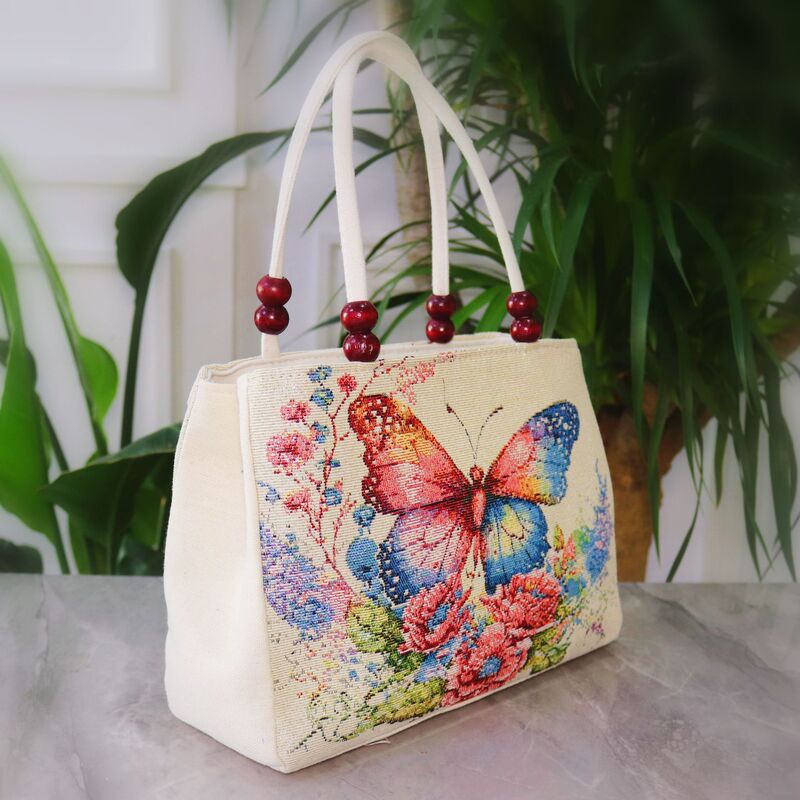 2025 New Middle-Aged and Elderly Women's Bag Ethnic Style Gold Silk Embroidered Bag Cartoon Canvas Bead Bag Shoulder Bag Handbag 2025 New Middle-Aged and Elderly Women's Bag Ethnic Style Gold Silk Embroidered Bag Cartoon Canvas Bead Bag Shoulder Bag Handbag