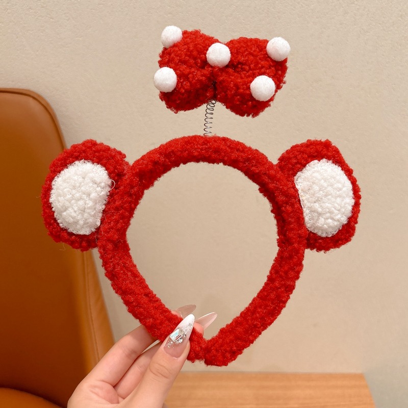 Otoño y invierno lindos niños peluche bandas de cabello 2024 nuevas niñas arco dulce prensado bandas de cabello no estrangulación