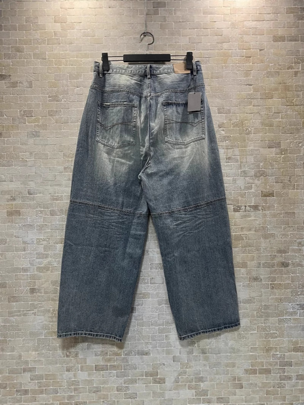 高版本巴黎B家25FW春夏新款重工拼接花绳牛仔裤Os宽松版型情侣款|undefined