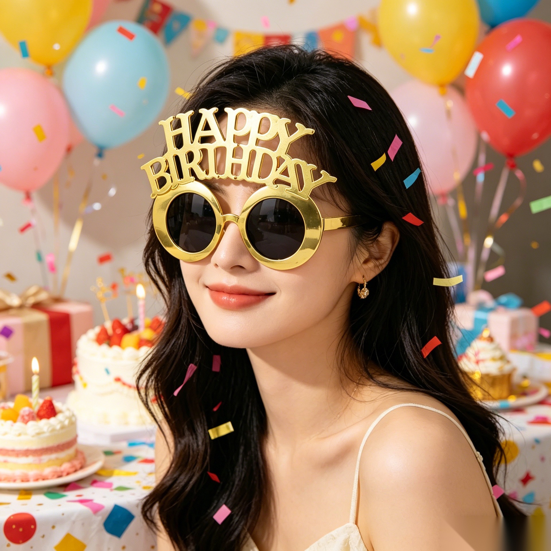 Cumpleaños temático fiesta gafas extrañas feliz cumpleaños pastel vela gafas de diseño de cumpleaños accesorios de fotos