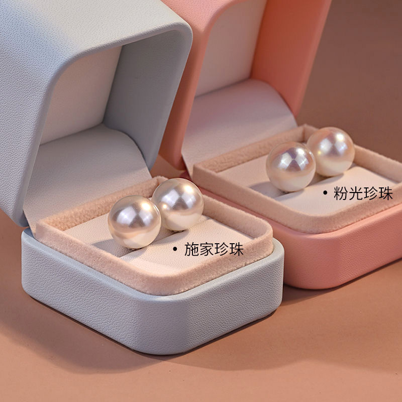 Genuine 925 Silver Large Pearl Earrings for Women, Light Luxury High-End, Earlobe-Friendly, Full Silver, 2024 New Women's Earrings
