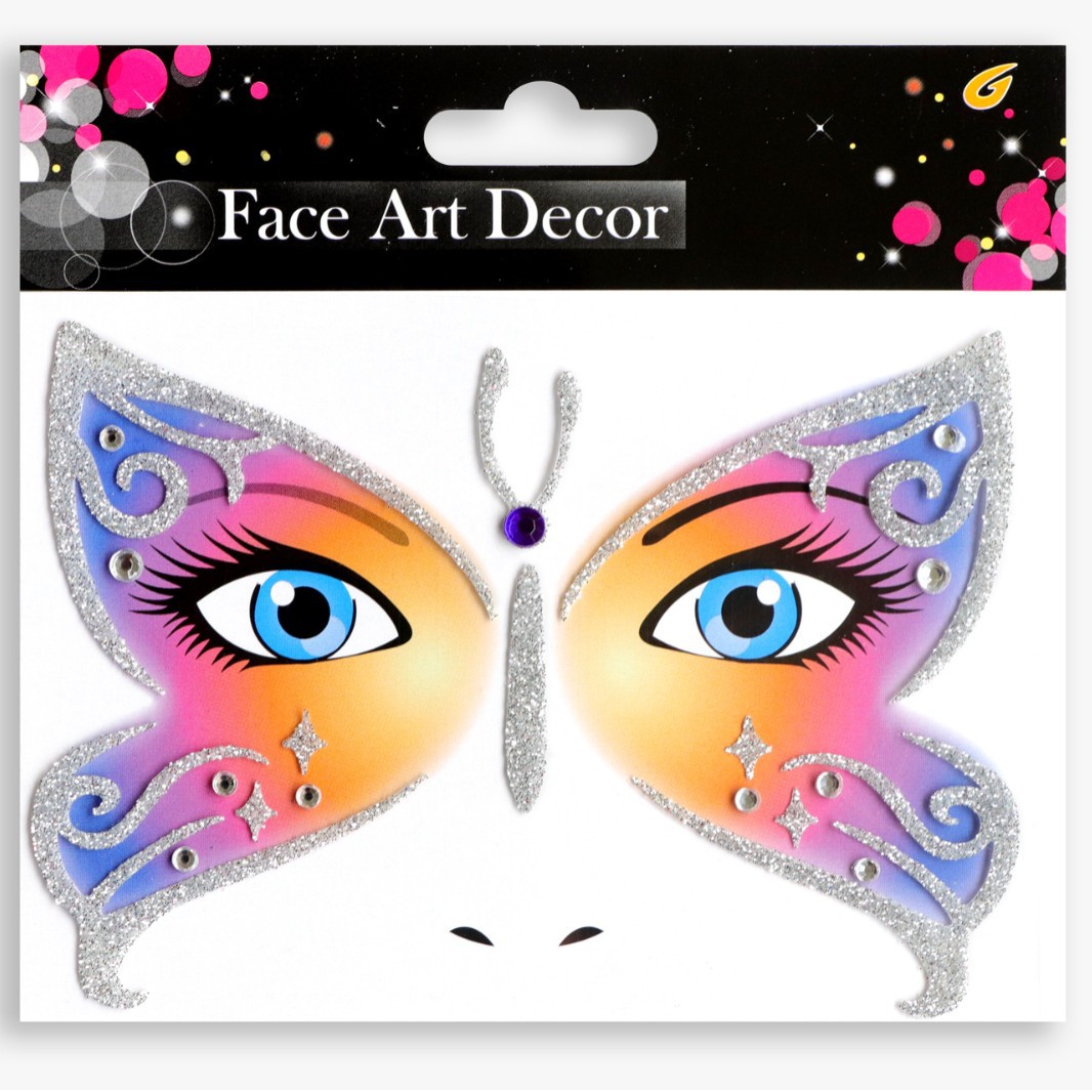 祝日のパーティーの舞台の化粧は顔を貼って化粧のシールを貼ります。