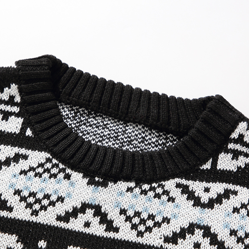 Men's Clothing retro heavyweight round neck knitted sweater men's loose lazy trend brand Japanese autumn pullover sweater_voghion.com