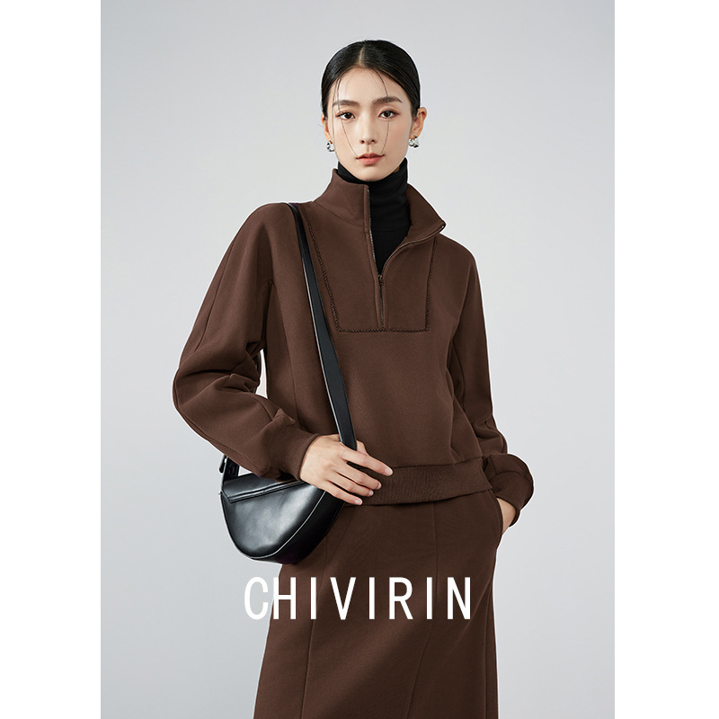 秋装新款2025运动休闲套装裙气质减龄加厚女高级感纯色卫衣两件套|undefined