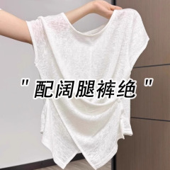 広州十三行で人気！女性用半袖Tシャツ2025新作夏薄手軽い高級ハイエンド超人気トップス