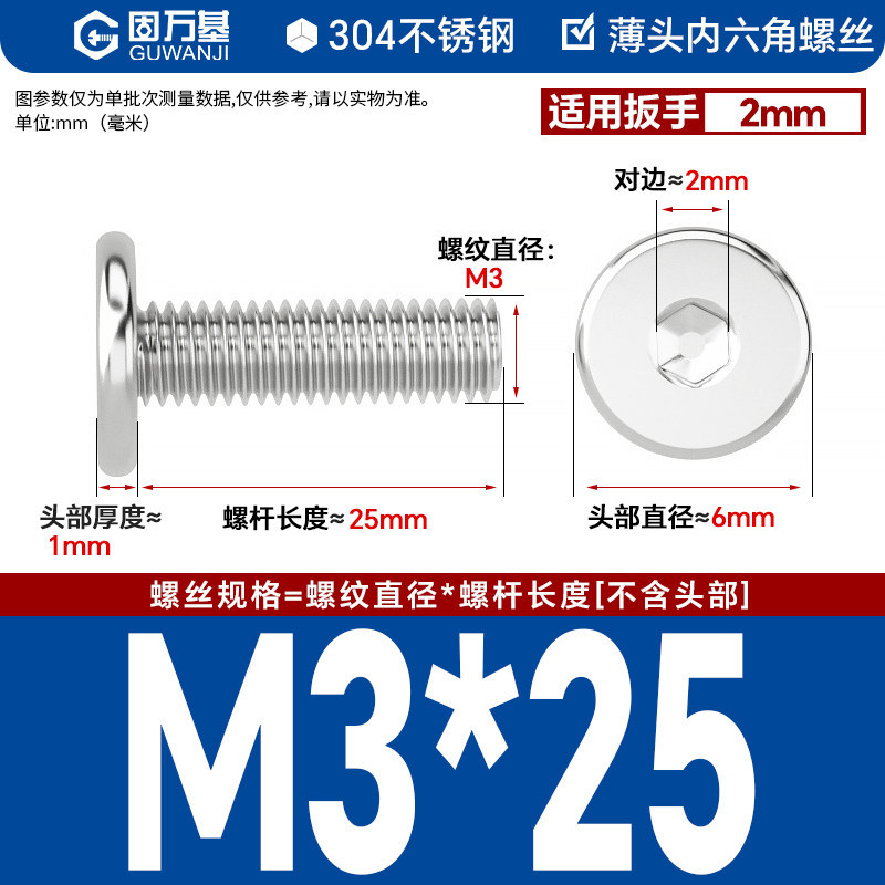 304 M3*25