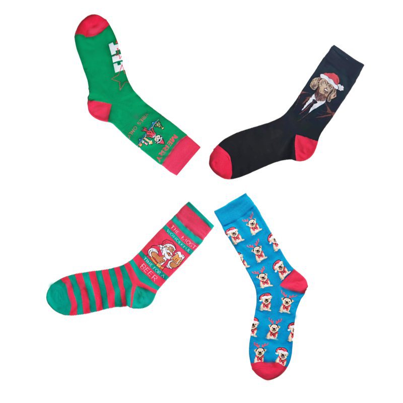 70g Weight Socks Classification Socks Lingerie Type Cotton Fabric Type A Pair Quantity Holiday, Festival Occasion Non-Slip Function Christmas Festival Santa Claus, Dog Pattern All Seasons Season Men's Gender Cartoon Style Style Christmas Cartoon Style Men's Santa Claus Dog Cotton Crew Socks A Pair 2
