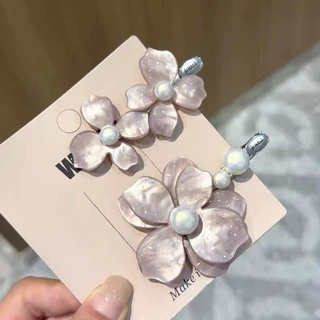 珍珠樱花一对装造型发夹甜美少女风日常百搭头饰发饰侧边夹刘海夹