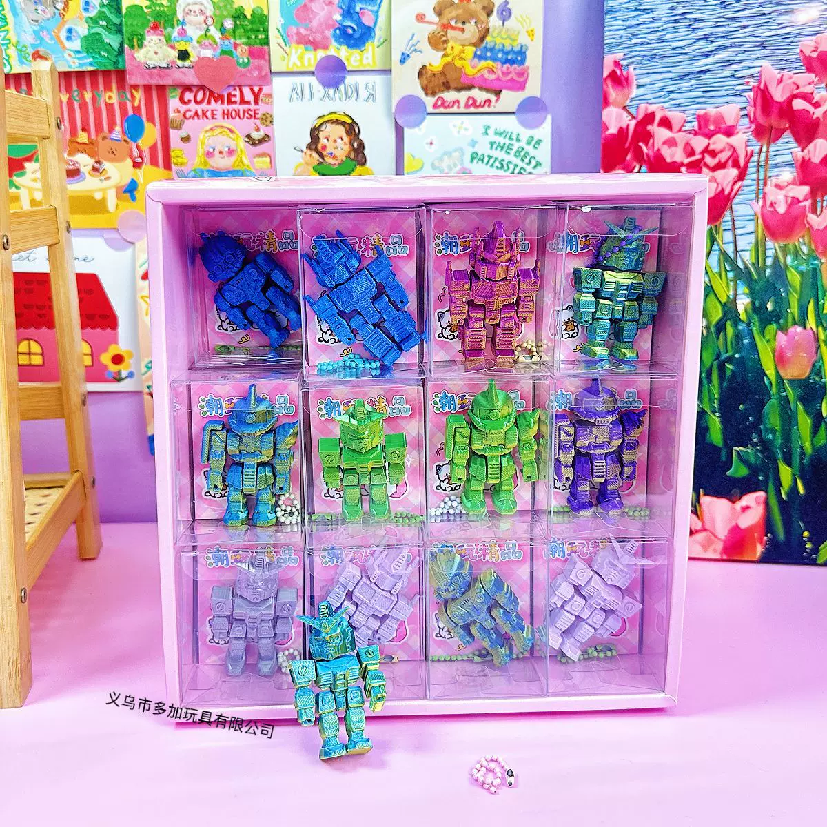 B24入3d打印变形金刚挂件益智玩具创意机器人钥匙扣关节可活动儿