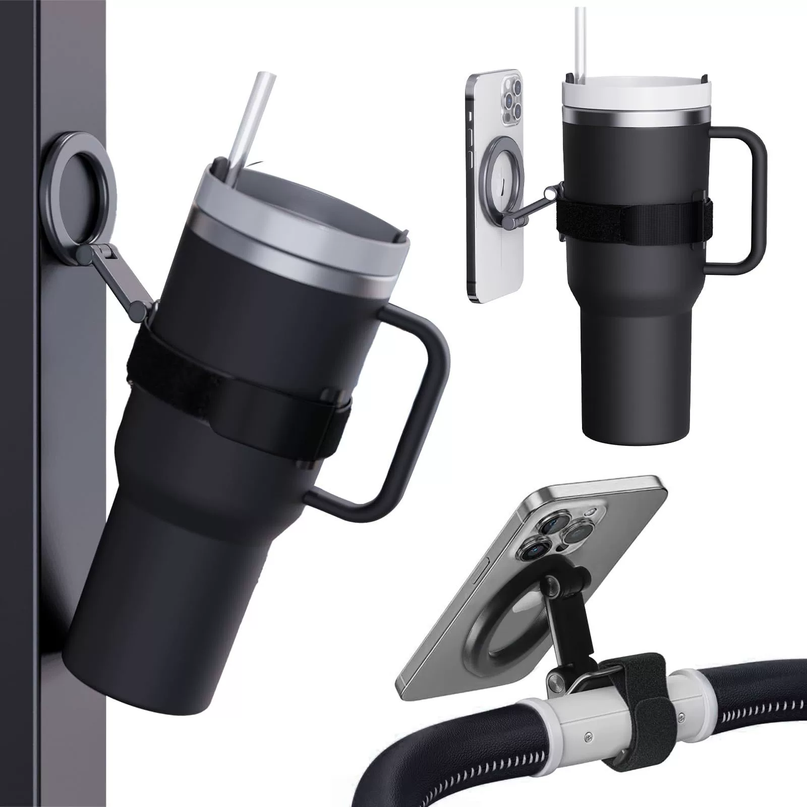 Магнитный ремень с чашкой для воды кронштейн тумблер для воды Аксессуары для сотового телефона из нержавеющей стали чашка для удержания липучки кронштейн для ручки