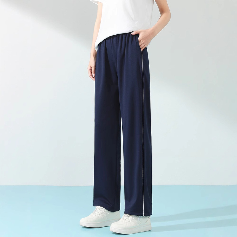 Ice Silk School Pants Summer Straight Pants Ultra-thin Trousers for Men and Women Students One-bar Quick-drying Pants for Junior High School Senior high school and Primary School Students