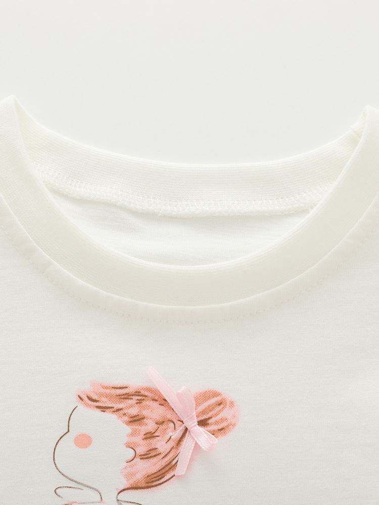 Ropa de verano para niñas, ropa de niños, ropa de moda de dos piezas para niños europeos y americanos, cuello redondo de verano, manga corta