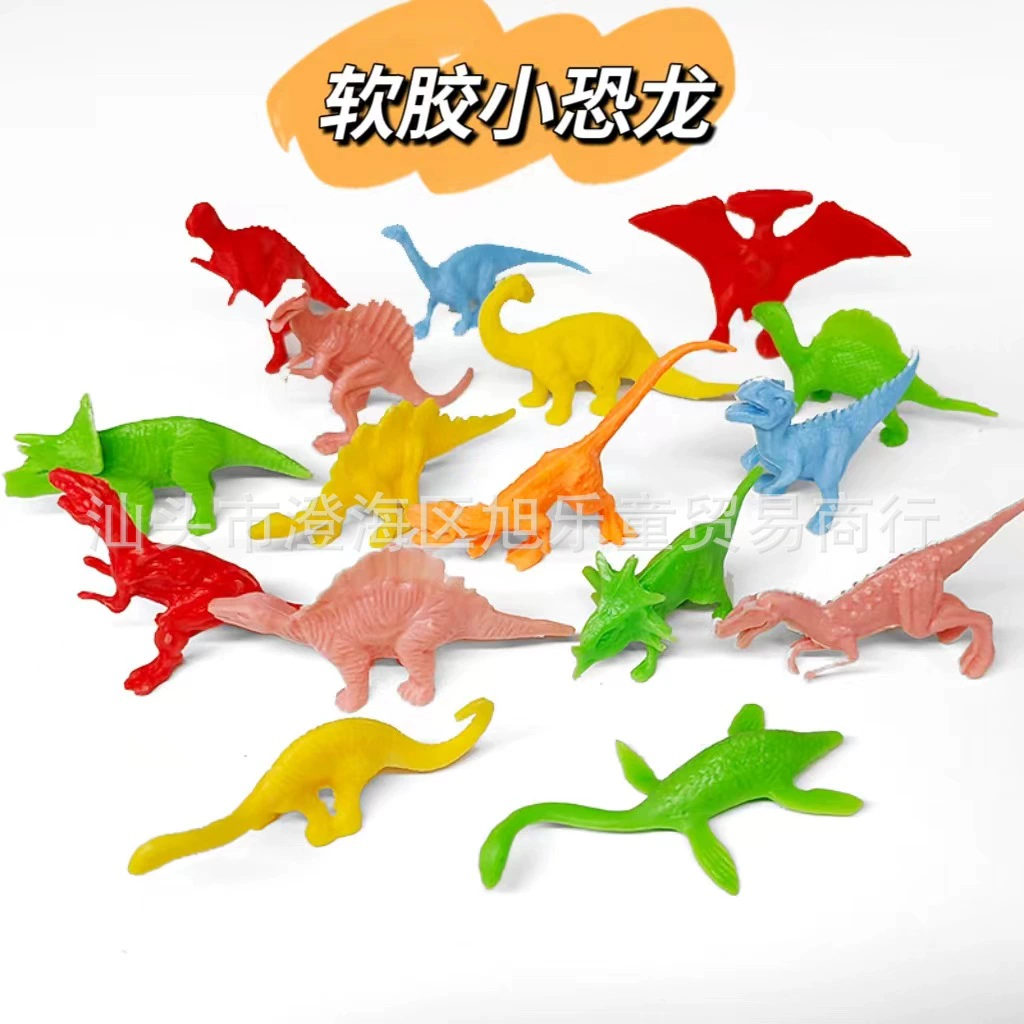Мягкие резиновые игрушки-динозавры для детей, модели маленьких динозавров для детского сада, аксессуары для археологических раскопок, экспорт из Чэнхая, археология динозавров
