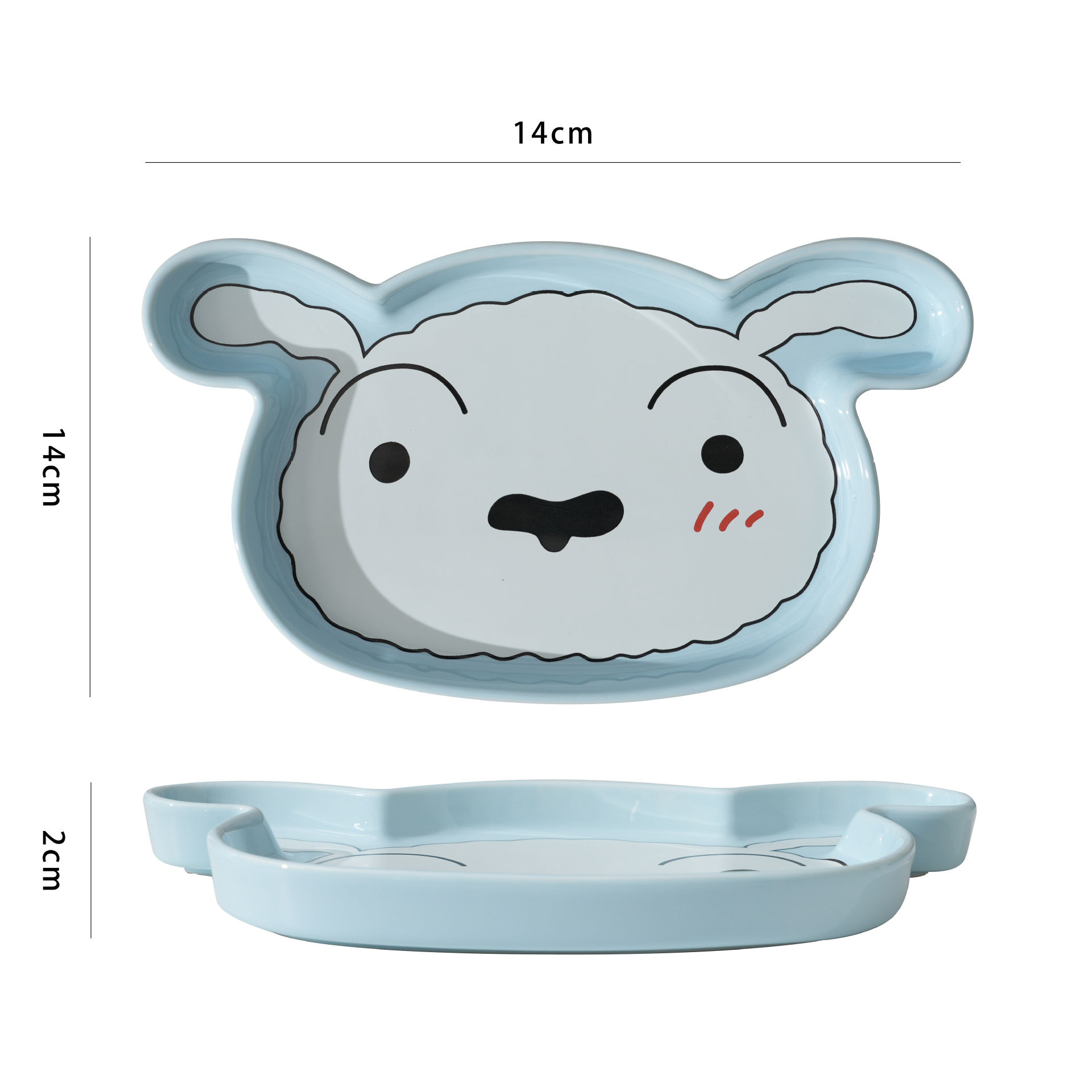 Crayón pequeño nuevo encantador plato de cerámica cubiertos domésticos dibujos animados nuevos plato de porcelana de arroz personal creativo y atractivo