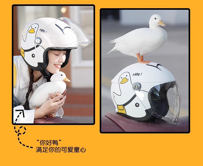 Two Little Bees New National Standard Motorcycle Electric Vehicle Helmets for Men and Women, Winter Fleece-Lined Warm Full-Face Helmets for Electric Bikes, Wholesale