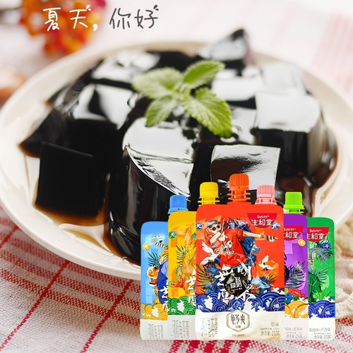 Xinghetaang Absorbent Turtle Grass Jelly Can Absorb Fruit Pudding 253g Honeysuckle 5 Flavors Internet Celebrity Snack Wholesale