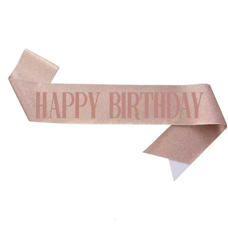 Happybirthday rose gold ribbon