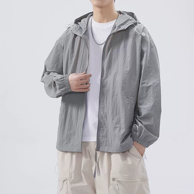 Летняя американская куртка с капюшоном UPF50+ для защиты от солнца, мужская повседневная куртка для активного отдыха, походов и пар, с кроличьим мехом, идеальная для любого образа