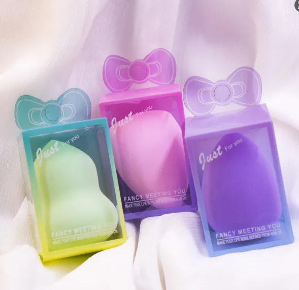 Super suave polvo de huevo de maquillaje de gota de agua calabaza inclinada esponja huevo seco y húmedo de doble propósito color no fácil de comer herramientas de maquillaje de polvo