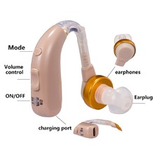 2021新品外贸英文版声音放大器助听耳机充电老人耳挂hearing aid
