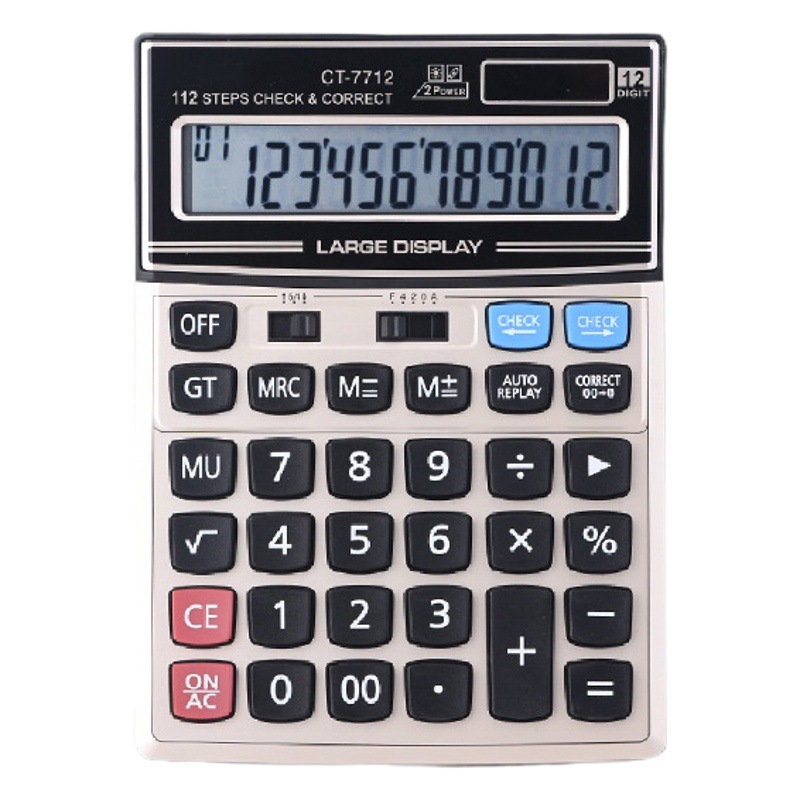 Fábrica al por mayor de 12 dígitos de CT-7712 solar calculadora científica lindo suministros de computadora de oficina financiera
